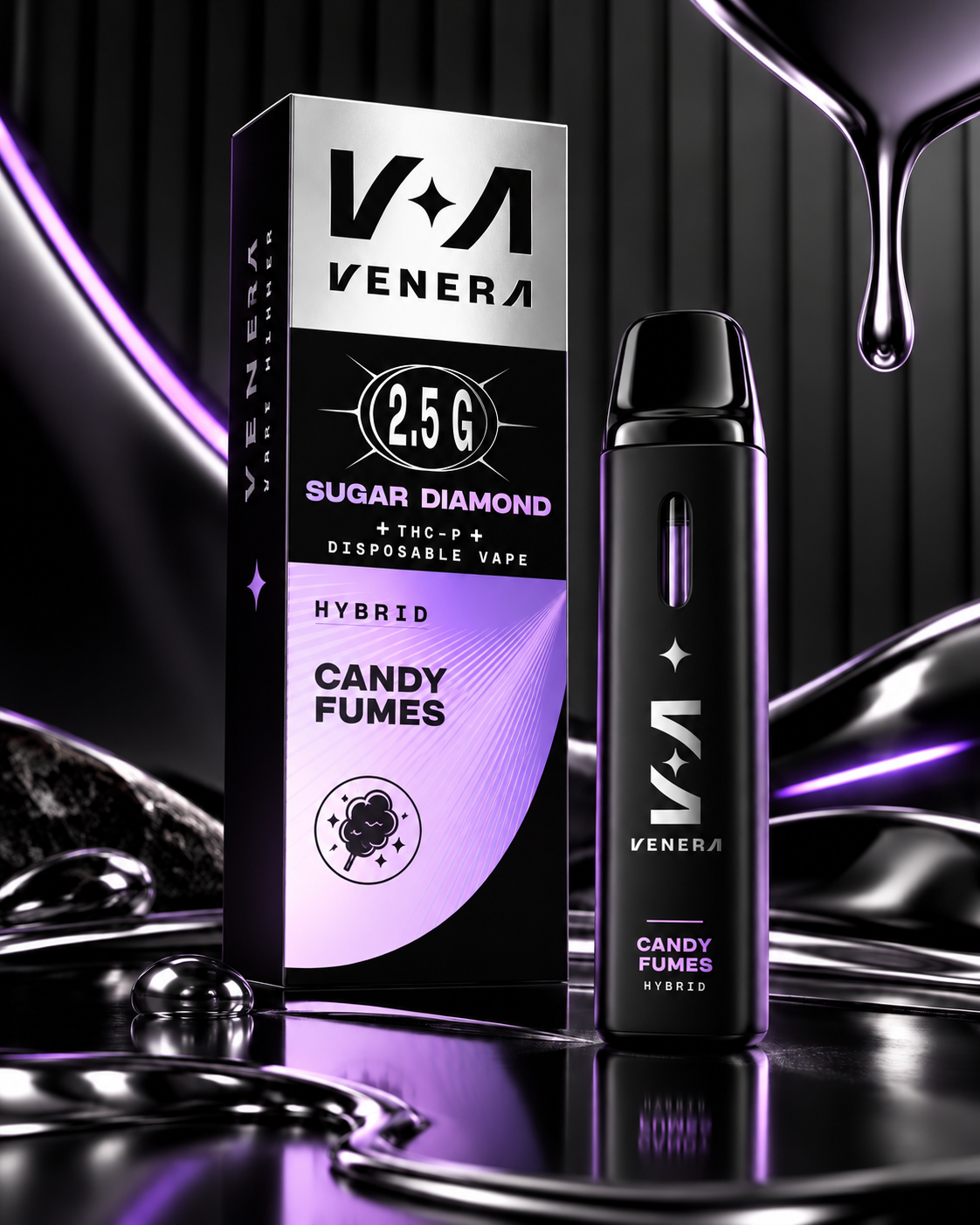 Venera Sugar Diamond 2.5G THC-P Disposable Vape - Candy Fumes (Hybrid)
