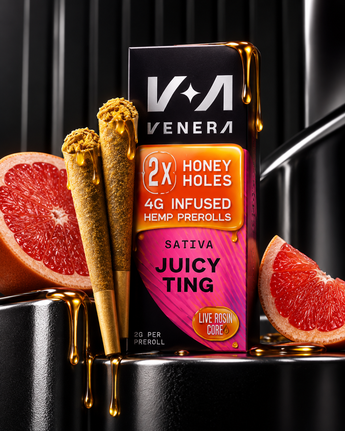 Venera Hashholes Juicy Ting Sativa Hemp Prerolls