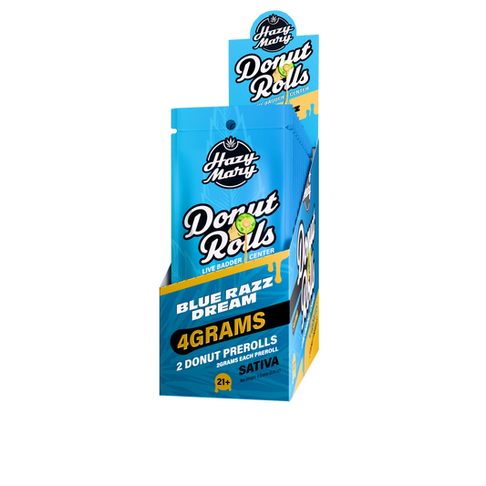 Hazy Mary - Donut Rolls 2PK/4G 10 CT Box - BLUE RAZZ DREAM