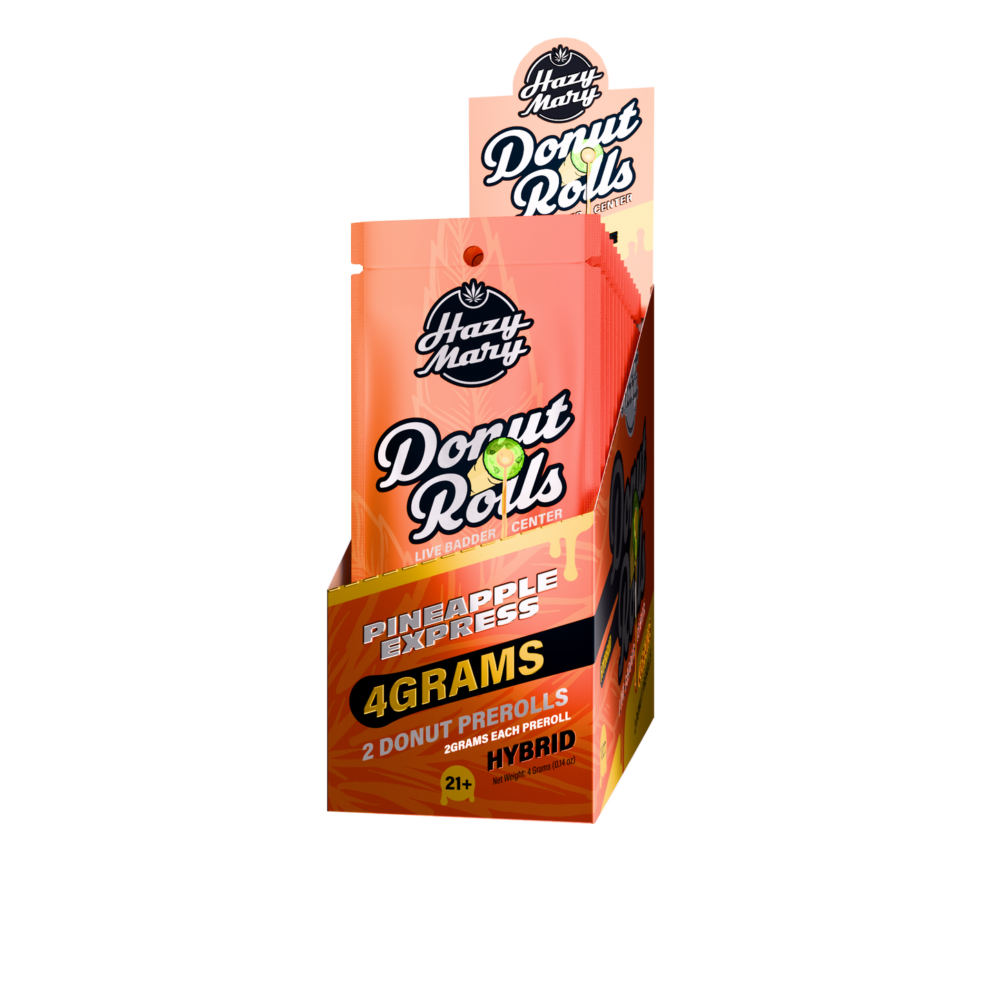 Hazy Mary - Donut Rolls 2PK/4G 10 CT Box - PINEAPPLE EXPRESS