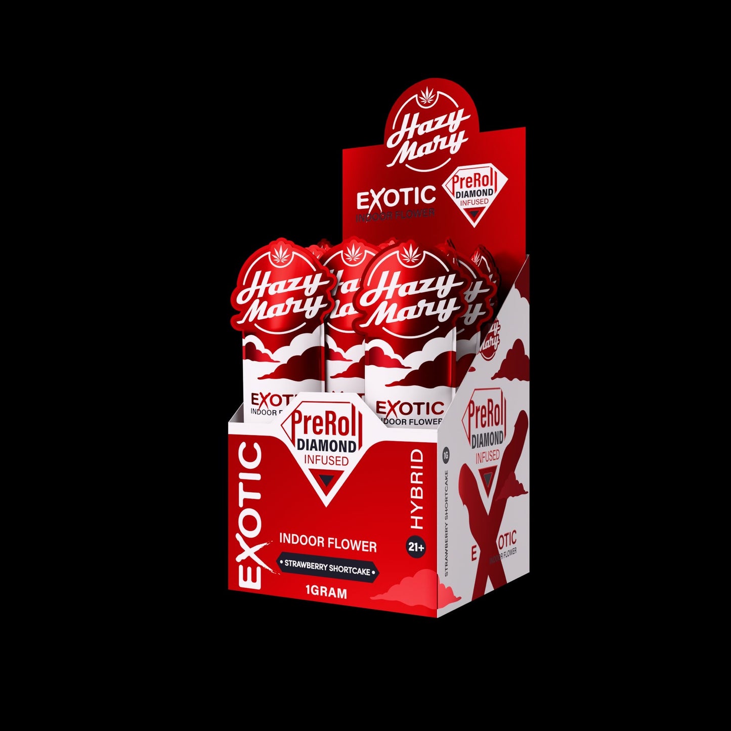 Hazy Mary - Diamond Infused Pre-rolls STRAWBERRY SHORTCAKE - 1G - 40CT