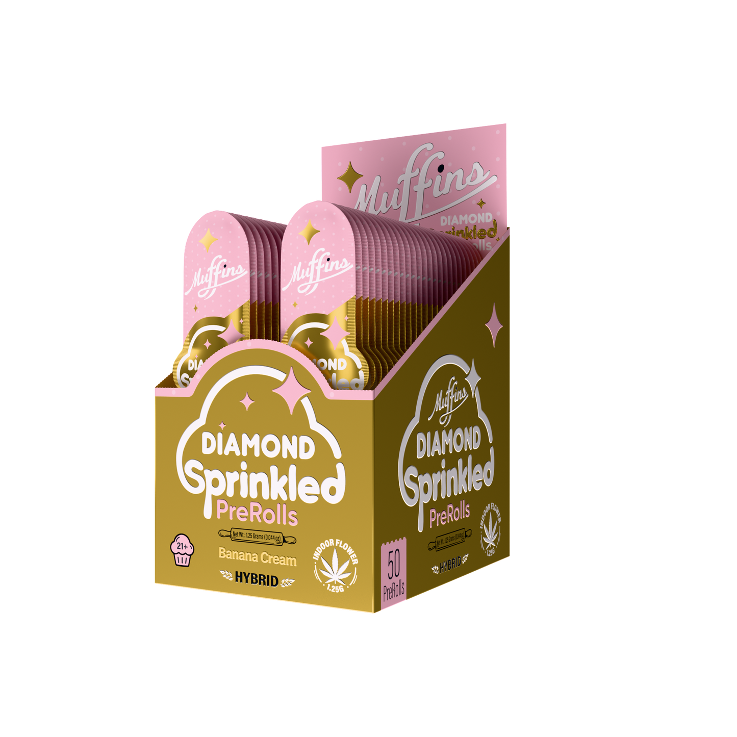 Muffins - 50ct Diamond Sprinkled Pre-roll BANANA CREAM