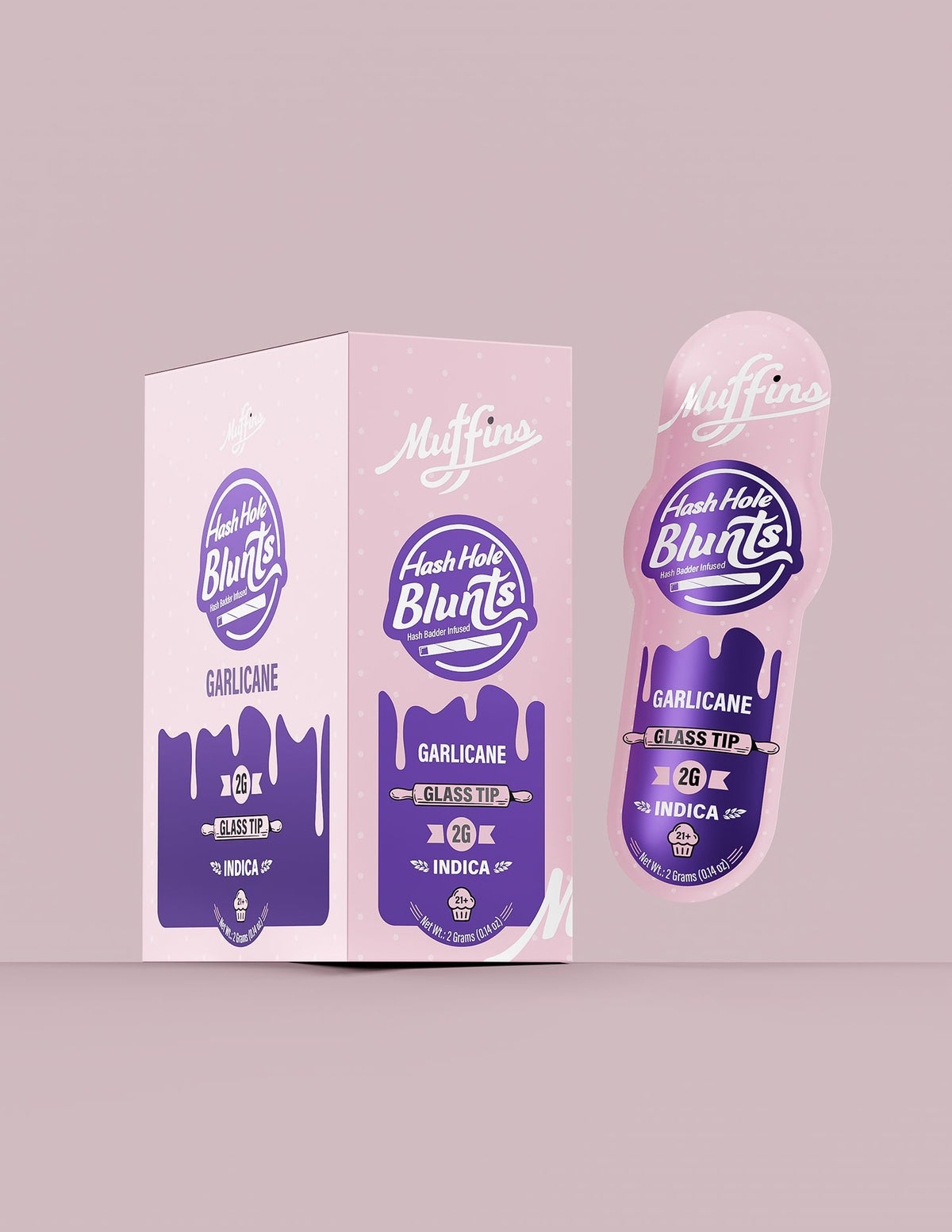 Muffins - THC-A Blunts Hash Hole Preroll 20 Count Display Box | GARLICAN