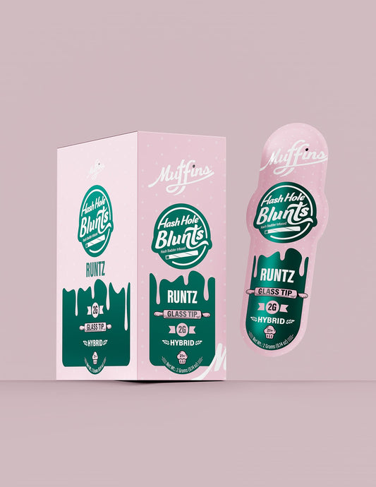 Muffins - THC-A Blunts Hash Hole Preroll 20 Count Display Box | RUNTZ