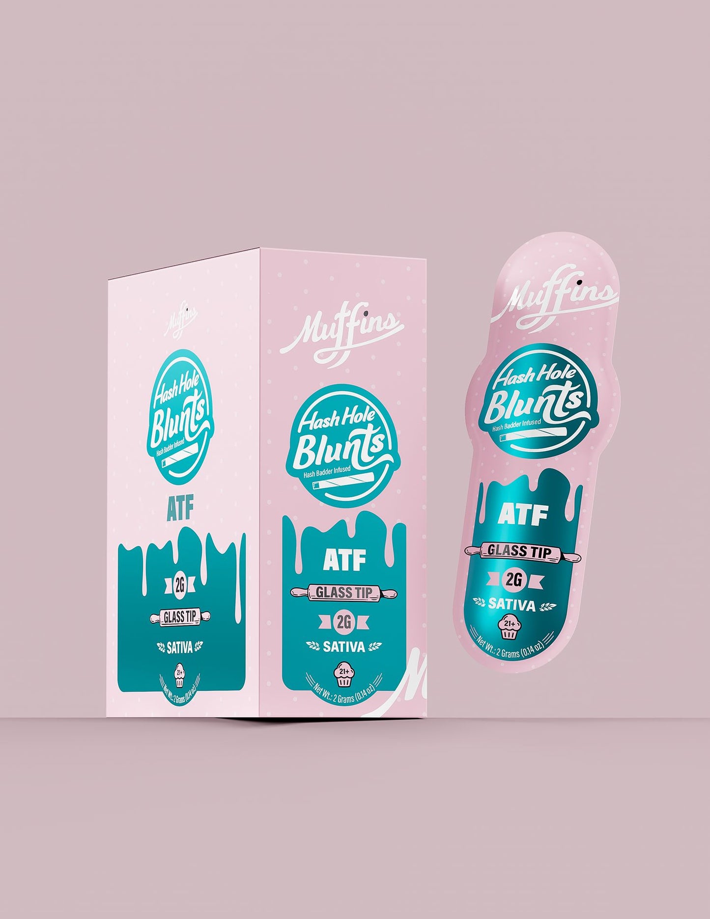Muffins - THC-A Blunts Hash Hole Preroll 20 Count Display Box | ATF