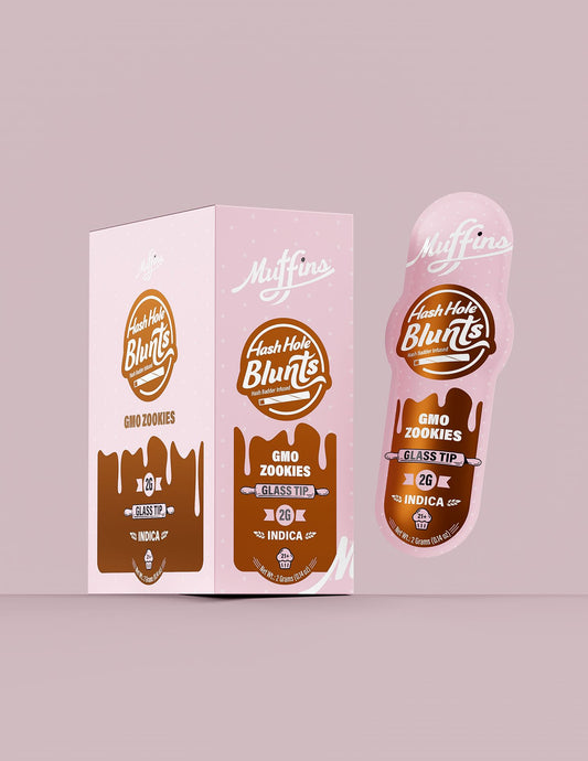 Muffins - THC-A Blunts Hash Hole Preroll 20 Count Display Box | GMO ZOOKIES