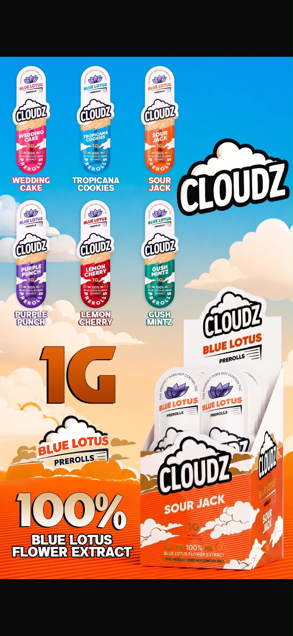 Cloudz Blue Lotus Prerolls