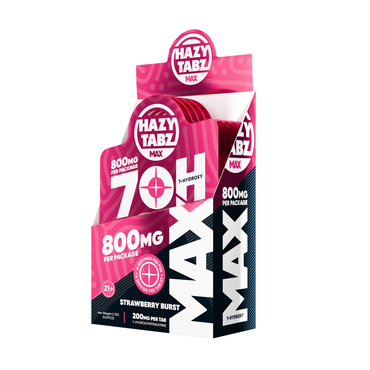 HAZY TABZ- 7OH MAX 4ct 800mg Strawberry Burst