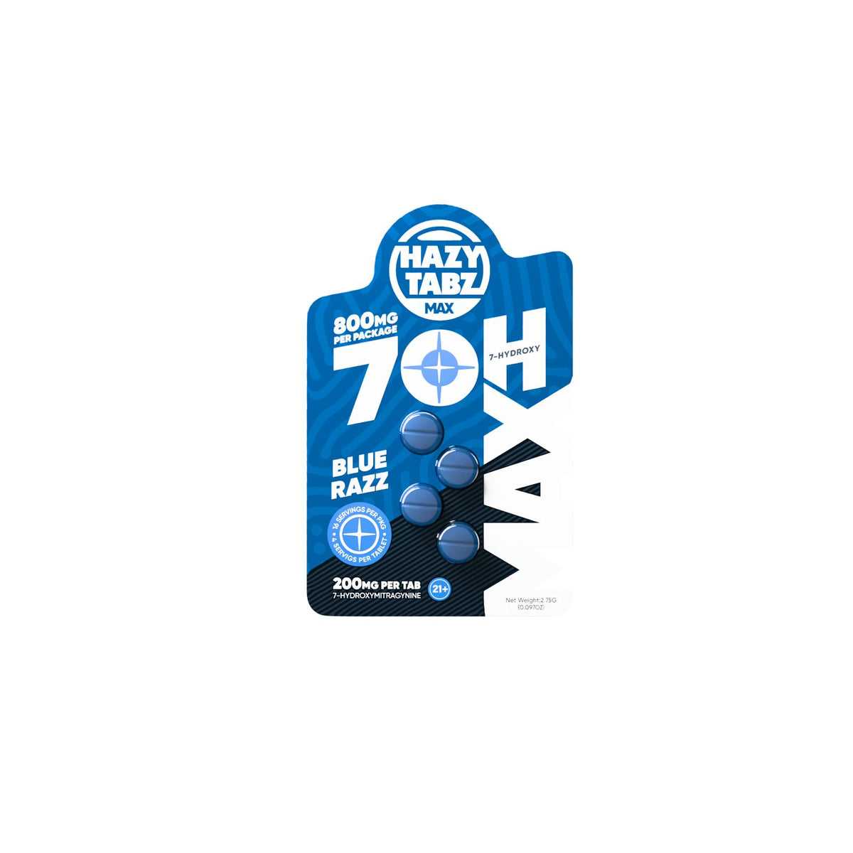 HAZY TABZ- 7OH MAX 4ct 800mg Blue Razz