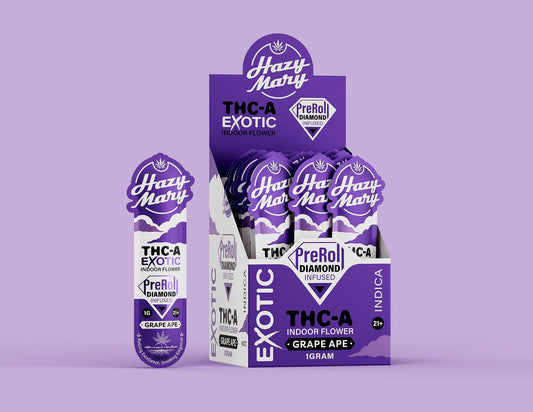 Hazy Mary - Diamond Infused Pre-rolls GRAPE APE - 1G - 40CT